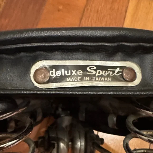 Vintage Black Leather Bicycle Saddle - Picture 2 of 6